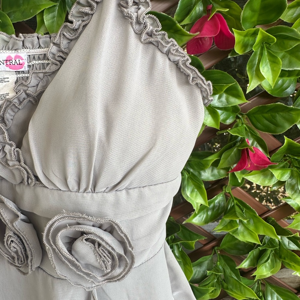 Gray Ruffled Flowy Top - Picture 8 of 10
